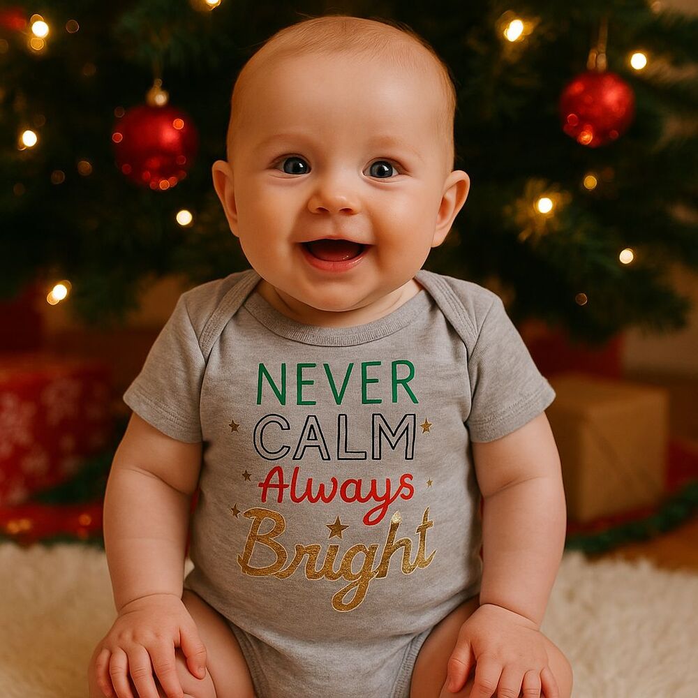 NWT Dot & Zazz Newborn 0-3 Months "Never Calm Always Bright" Christmas 1-Piece